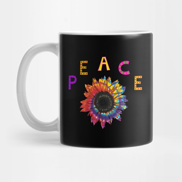 Peace with colorful sunflower by JodyzDesigns